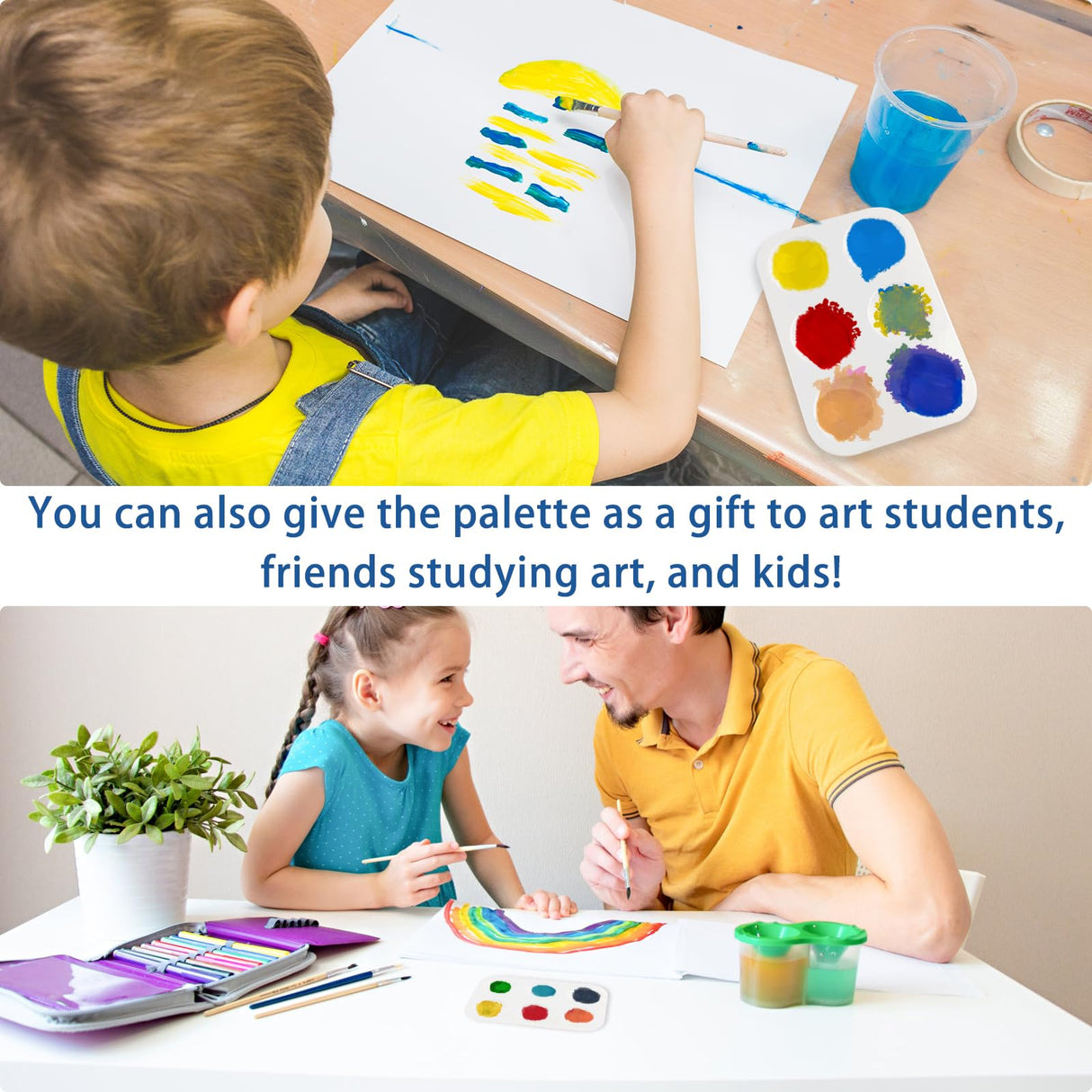 16PCS White Plastic Paint Trays - Essential for Painting Parties, DIY Crafts, and Art Painting LNAUJS