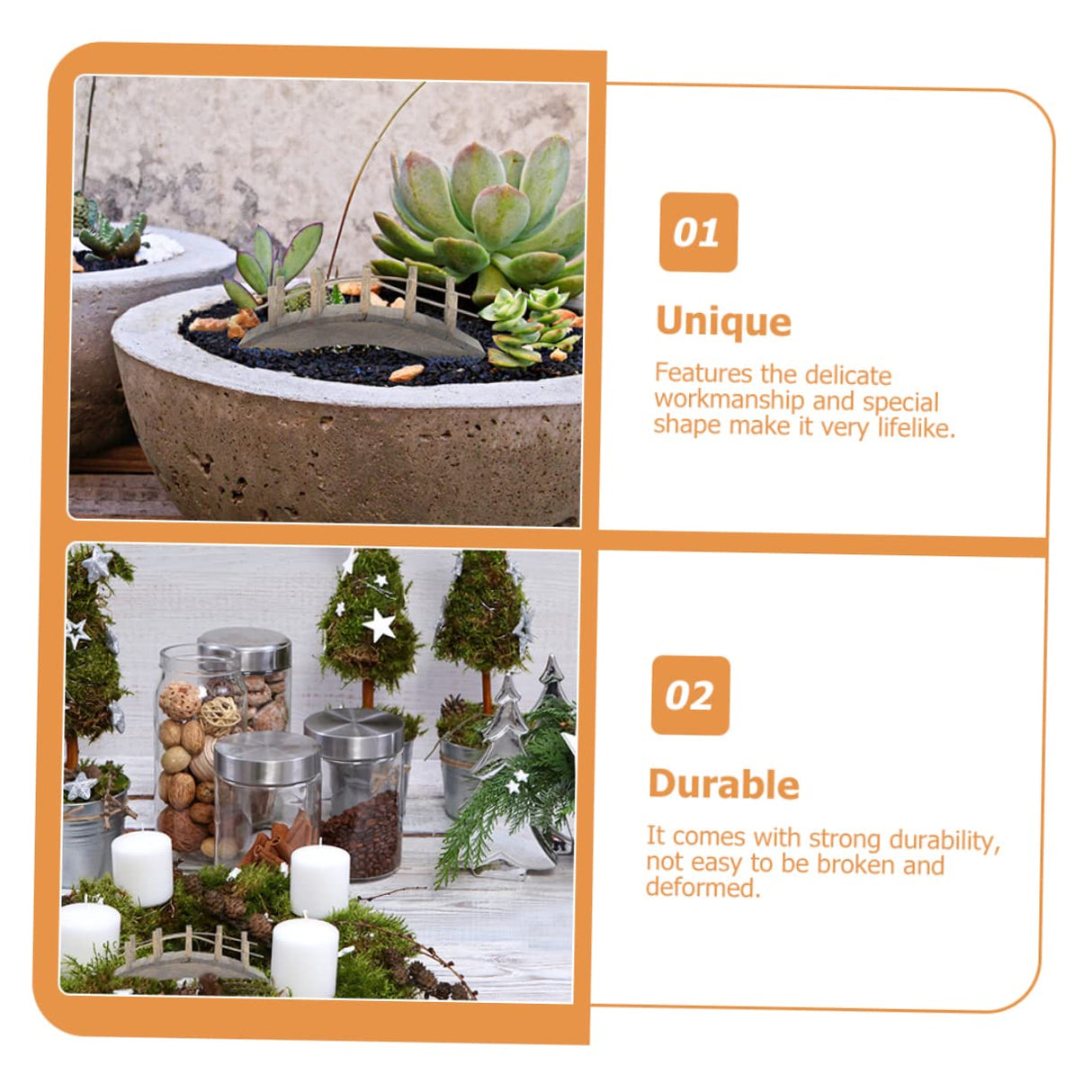 Yardenfun 2pcs Mini Wooden Arch Bridge Artificial Arch Bridge Wooden Bridge for Micro Bonsai Ornament Fence Garden Bridges for Outdoors 4ft Natures Garden Container Micro Scene Miniature Yardenfun