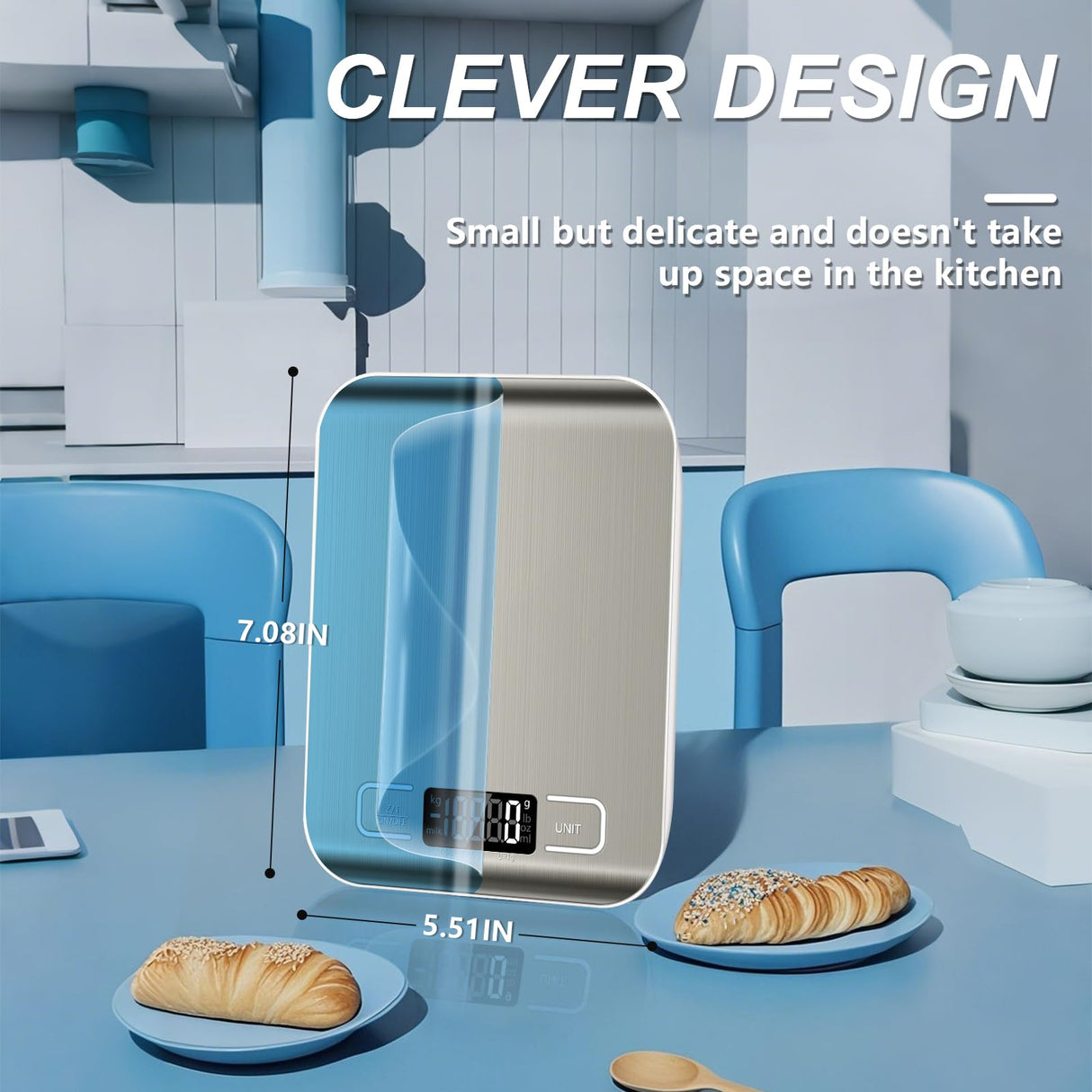 Food Scale, 11lb Kitchen Scale with 6 Units Tare Function & LCD Display, 0.05oz/1g Stainless Steel Digital Food Scale Grams and Ounces for Baking, Cooking, Dieting and Meal Prep (Batteries Included) SOYOK