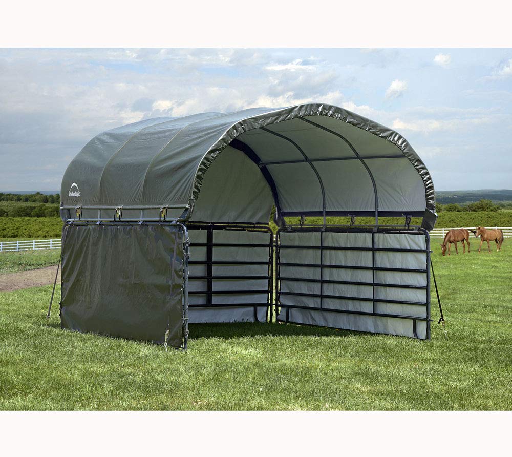 ShelterLogic 12’x12’ Equine, Livestock and Agricultural Corral Shelter Enclosure Kit (Corral Panels and Corral Shelter Not Included) ShelterLogic