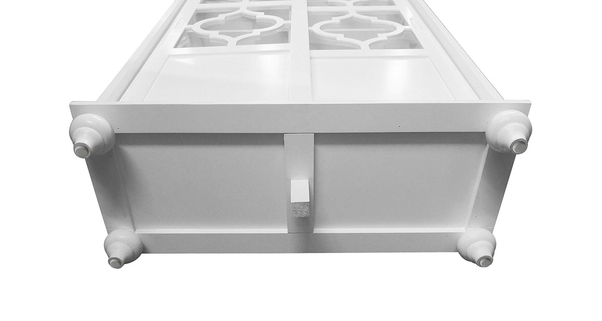 Kings Brand Furniture- Halswelle 2-Door White Curio Bookcase Cabinet with Glass Doors Kings Brand Furniture