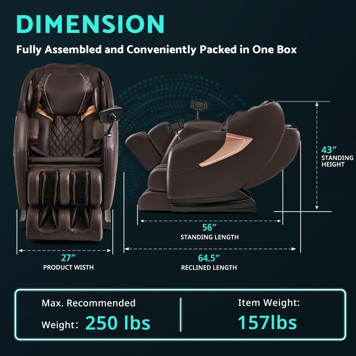 Massage Chair, Zero Gravity Full Body Massage Chair Extra Large Shiatsu Recliner w/ 14 Massage Points, Lumbar & Calf Heating, 20 Auto Modes, Air Compression, Bluetooth Speaker, Touch Screen Controller Mazzup
