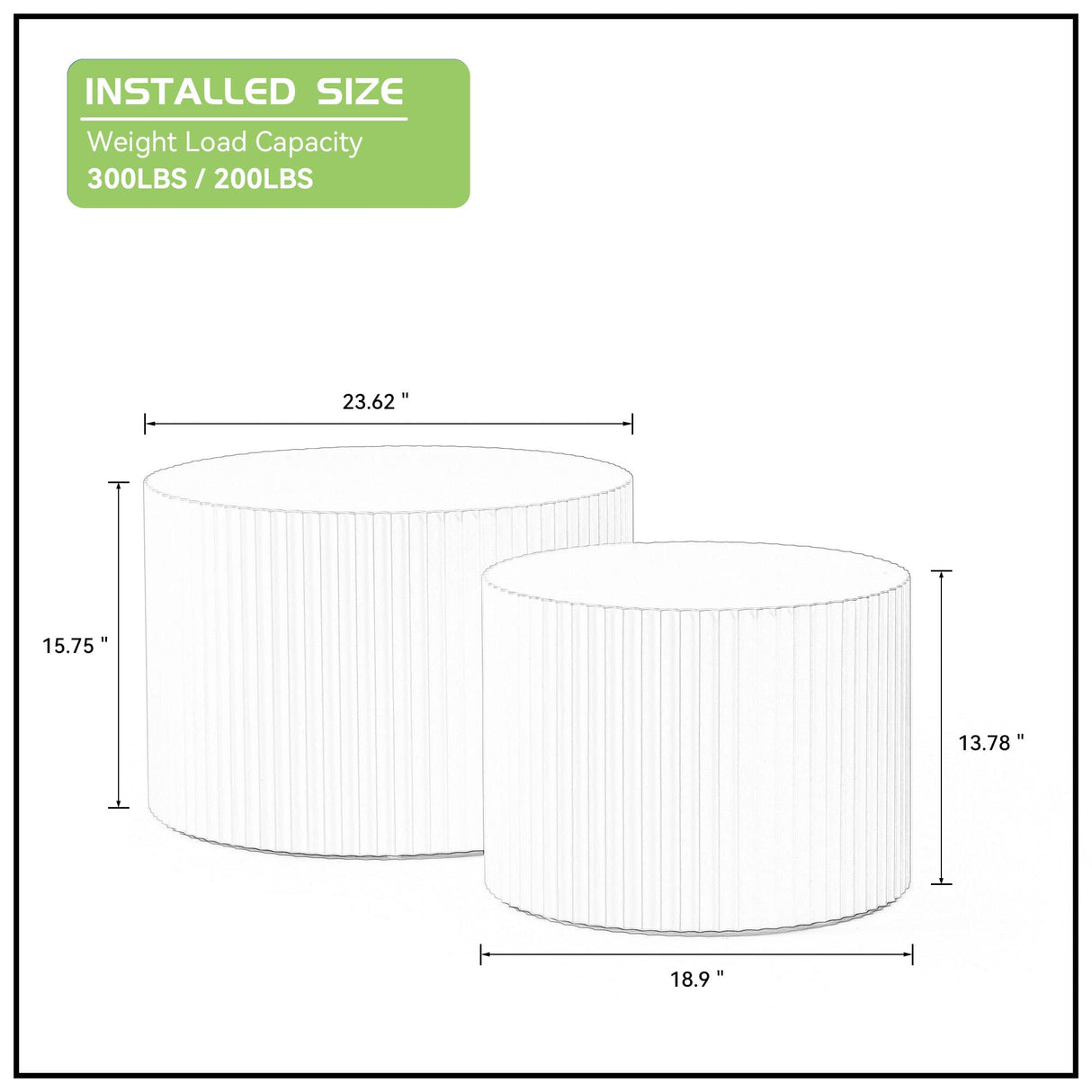 KEVINSPACE Round Coffee Table Set of 2 Nesting Coffee Table Modern for Living Room, Round End Table Set, Wooden Circle Side Table No Need Assembly Accent Furniture for Bedroom Balcony Lounge White KEVINSPACE