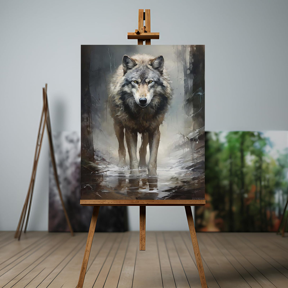 ZUVRDIAI Paint by Numbers Wolf for Adults, Acrylic Oil Painting by Numbers Kits for Beginner with Brushes Paintwork Art Canvas for Home Decor 16x20 Inch ZUVRDIAI