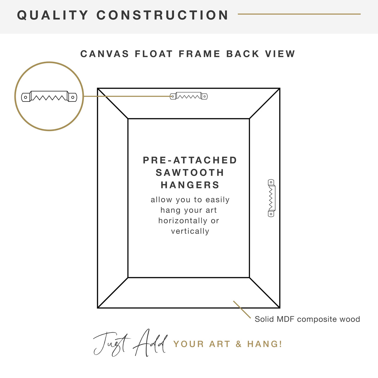 MCS Canvas Float Frames 9x12 Frame, Walnut Wood Grain Frame for Finished Canvases, Vertical & Horizontal Wall Hanging Large Frame with Adhesive for Canvas Paintings (1-Pack) MCS