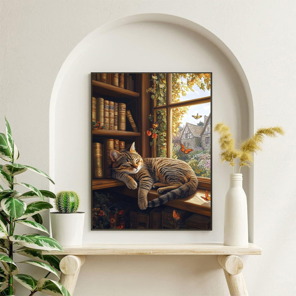 bleihum Diamond Art Kits for Adults Cat- Cat Diamond Painting Kit, DIY Gem Art for Adult, 5D Full Round Drill Gem Painting Crafts for Home Wall Decor Gifts(12x16inch) bleihum