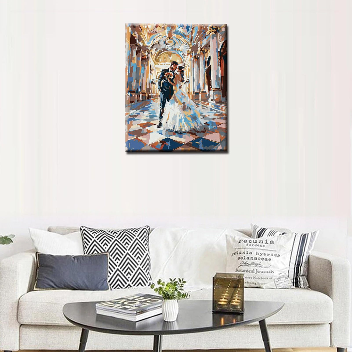 Couple Hug Each Other Artwork Beloved Newlyeds Paint by Number Kits 16 x 20 inch Canvas DIY Romantic Groom and Bride Oil Painting for Kids Adults Beginner with Brushes Home Decor Gift(Frameless) Tucocoo