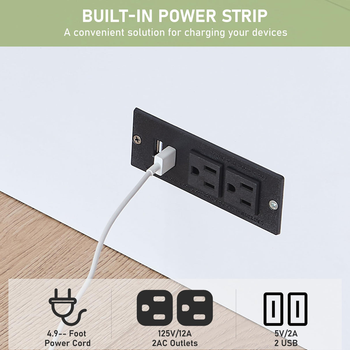 EDWINENE Murphy Bed with Mattress Included, Queen Murphy Bed Cabinet with Drawers and Charging Station for Small Apartments, Home Offices(Circular Pattern, White) EDWINENE