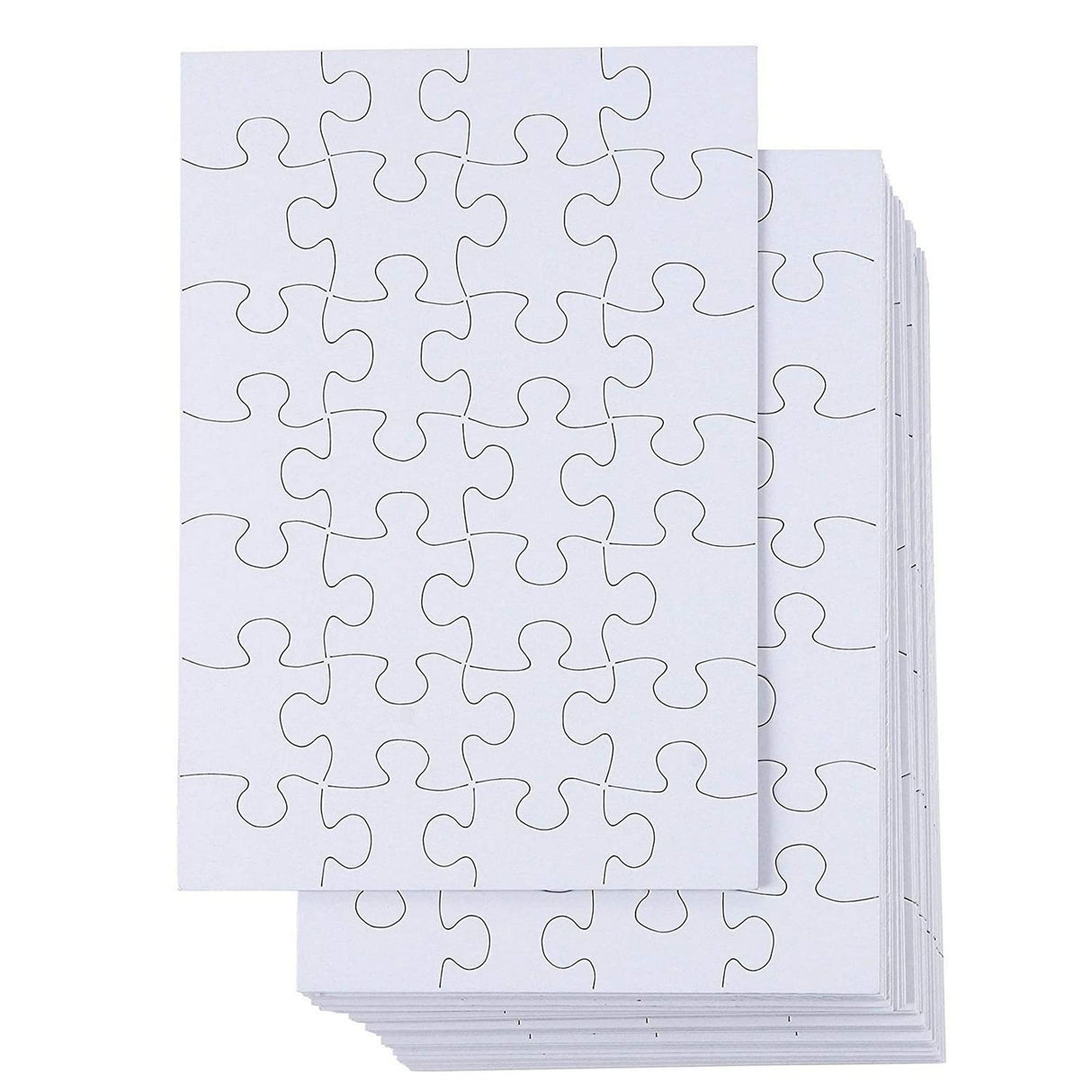 Juvale 48 Sheets Blank Puzzles to Draw On Bulk – 6x8 inch Make Your Own Jigsaw Puzzle for Kids Crafts Projects (28 Pieces Each) Juvale