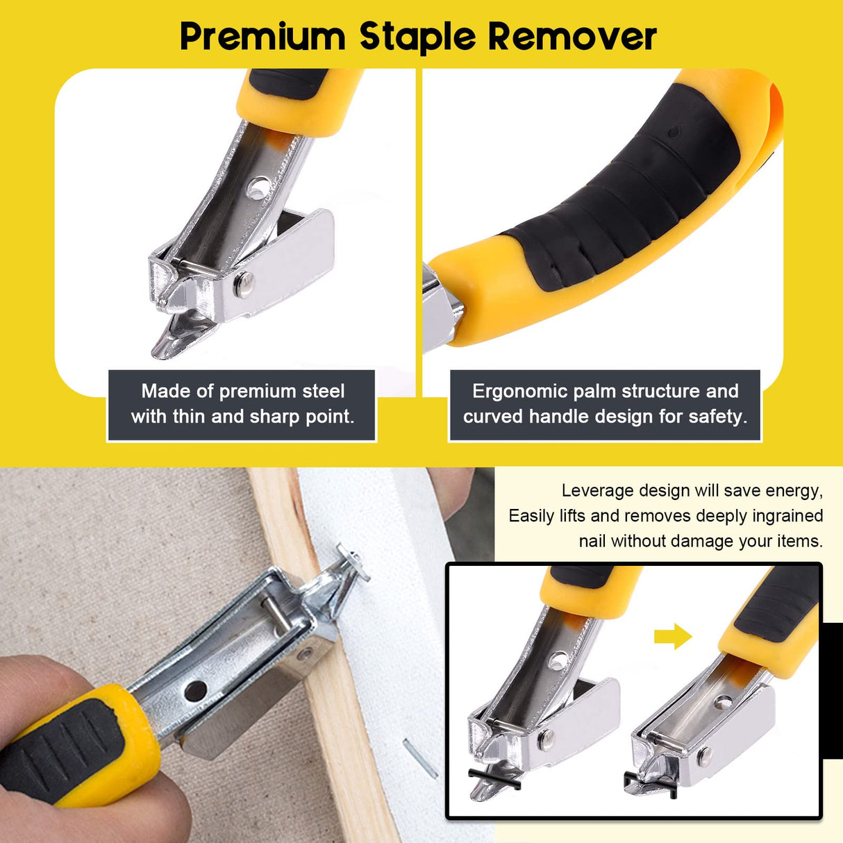 Mardatt 3 Pcs Heavy Duty Canvas Stretcher Pliers and Staple Remover and Tack Puller Tool, Aluminum Alloy Canvas Stretching Pliers with Spring Rubber Handle for Stretching Canvas Clamp Oil Painting Mardatt