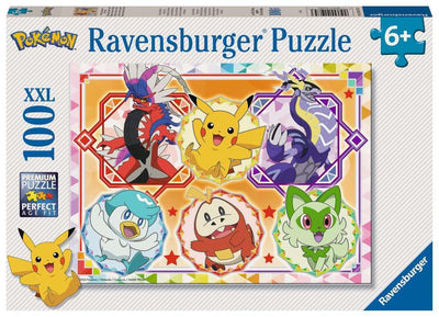 Ravensburger - 12001075 Children's Puzzle - 100 XXL Pieces - Pokémon Scarlet and Purple - Suitable for Children from 6 Years Puzzle - Thick and Durable Cardboard - Adventure - 12001075