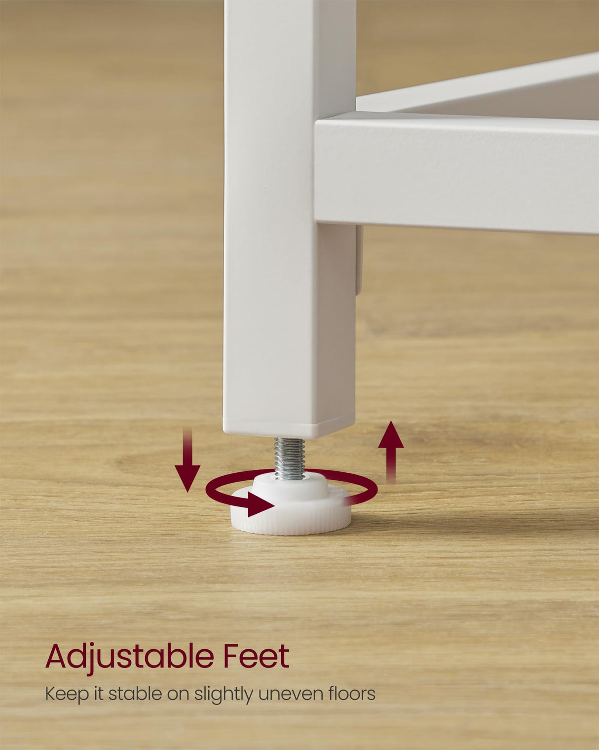 VASAGLE Computer Desk, Gaming Desk, Home Office Desk, for Small Spaces, 19.7 x 39.4 x 29.5 Inches, Modern Style, Metal Frame, Maple White ULWD041W44 VASAGLE