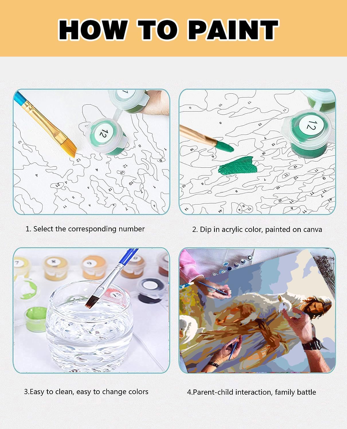 igoodom Jesus Paint by Numbers for Adults - Christian Paint by Numbers Kits on Canvas for Beginners DIY Potted Acrylic Oil Painting Art Crafts Set for Home Decor Wall Art 16x20in igoodom