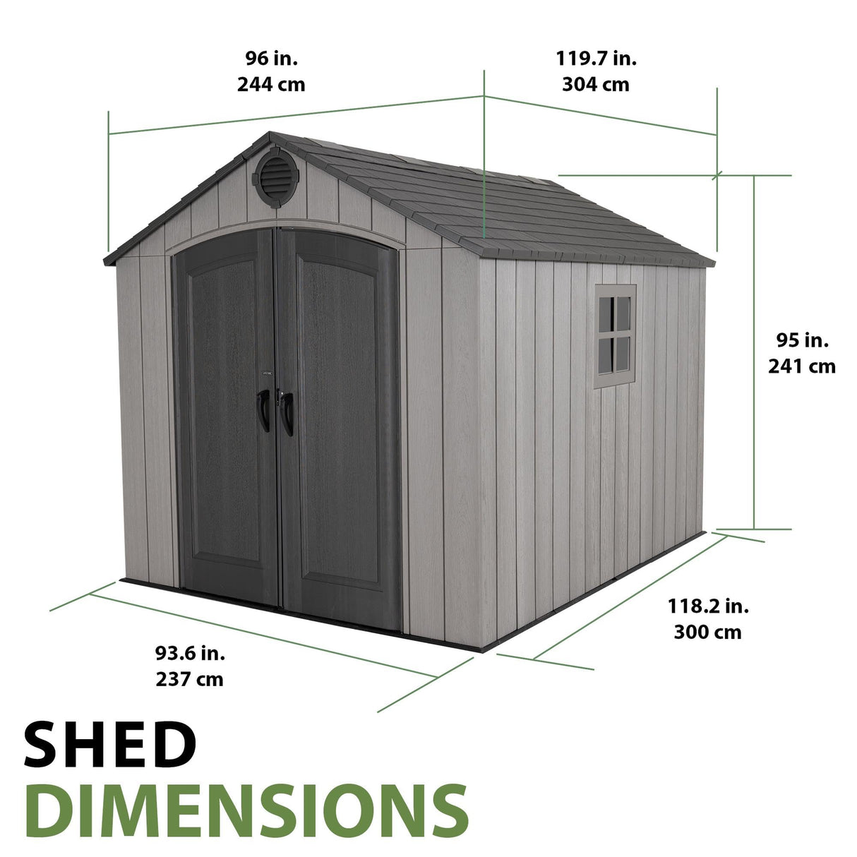 Lifetime Outdoor Storage Shed, 8 x 10 Foot, Gray Lifetime
