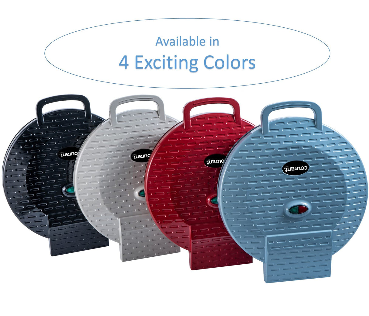 Courant Pizza Maker 12 inch Pizzas Machine, Newly improved Cool-touch Handle Non-Stick plates Pizza oven & Calzone Maker, Electric Countertop Oven for Home or School, 12” Indoor Grill/Griddle, Black Courant