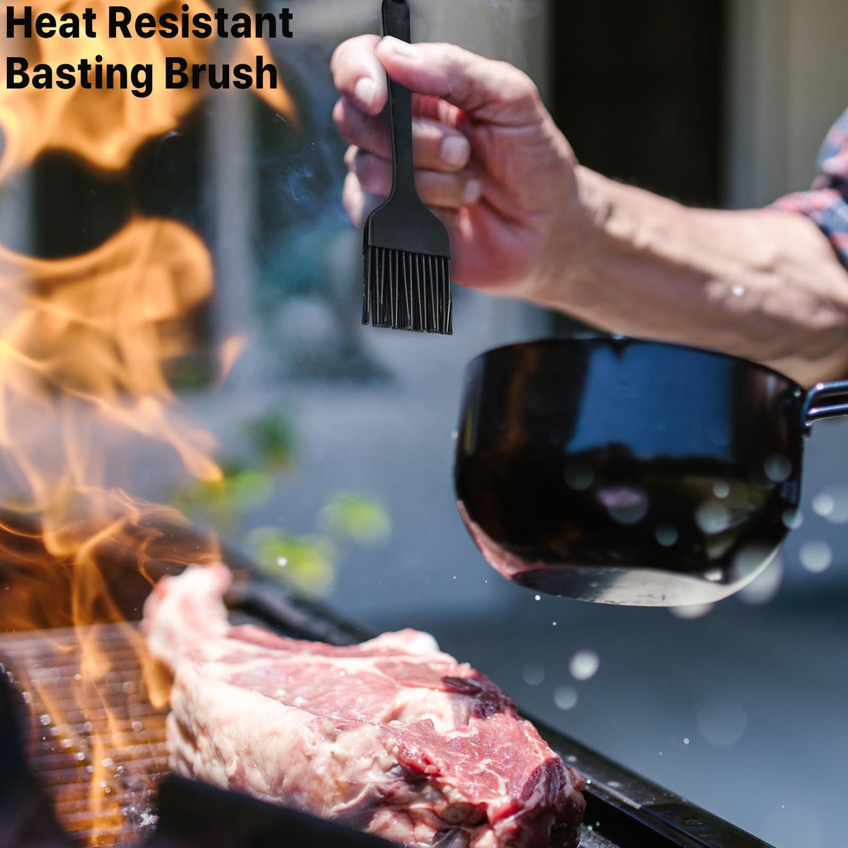 Turkey Injector Syringe - 3 Marinade Injector Needles, 1oz Meat Injector Syringe, Include 5- Hole Needle, Premium Portable Meat Injector Kit with Black Oil Brush & Cleaning Brush, Easy to Use & Clean Kingsmile