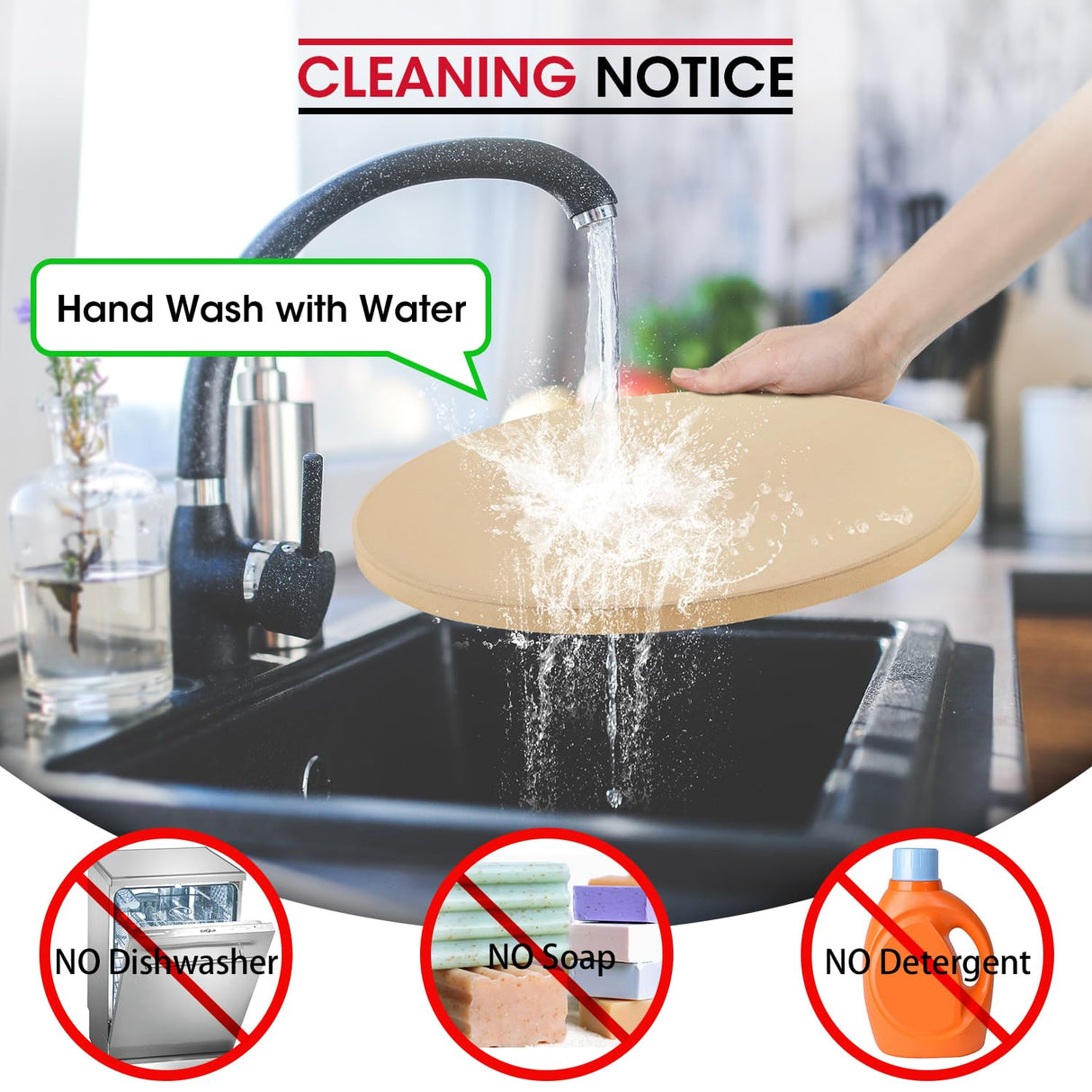 Unicook 14 Inch Round Pizza Stone, Heavy Duty Cordierite Pizza Baking Stone for Oven and Grill, Thermal Shock Resistant, Ideal for Baking Crisp Crust Pizza, Bread and More, Includes Scraper Unicook