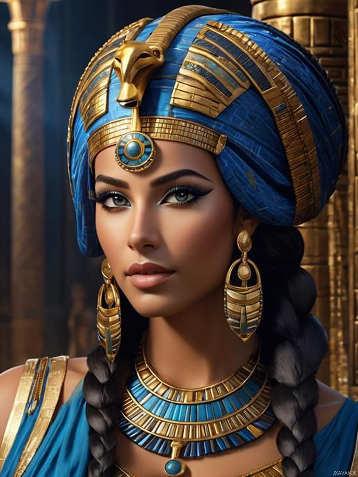 JXAVAXDE Amazing Egyptian Goddess Diamond Painting Kits, Mythology Diamond Art Painting Full Drill Round Gem for Adults Beginners DIY 5D Diamond Dots Art Kits Home Wall Decor 12x16 Inch JXAVAXDE