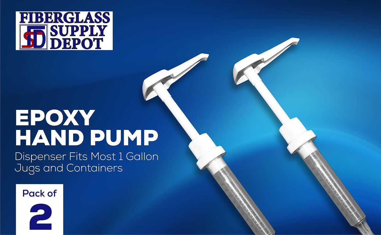 Epoxy Hand Pump – Dispenser Fits Most 1 Gallon Jugs and Containers. (Pack of 2) Fiberglass Supply Depot Inc.