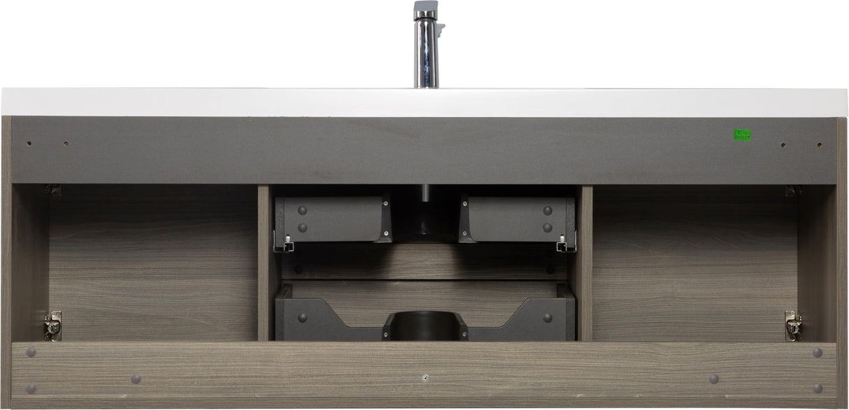 60" Floating Bathroom Vanity with Single Sink, Ash Grey, 2 Drawers, 2 Doors, Resin Top Basin,Easy to Install,for Bathroom,60 Bathroom Vanity,Floating Vanity Bathroom,Bathroom Sink Cabinet Generic