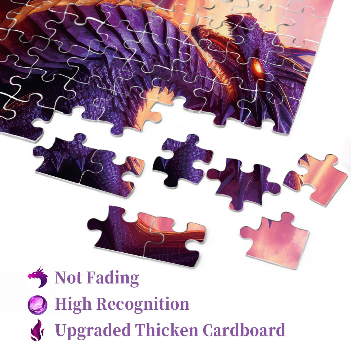 Dragon Puzzle for Adults 1000 Pieces, Fantasy Magic Jigsaw Puzzle, Castle Purple Puzzle BBOLDIN