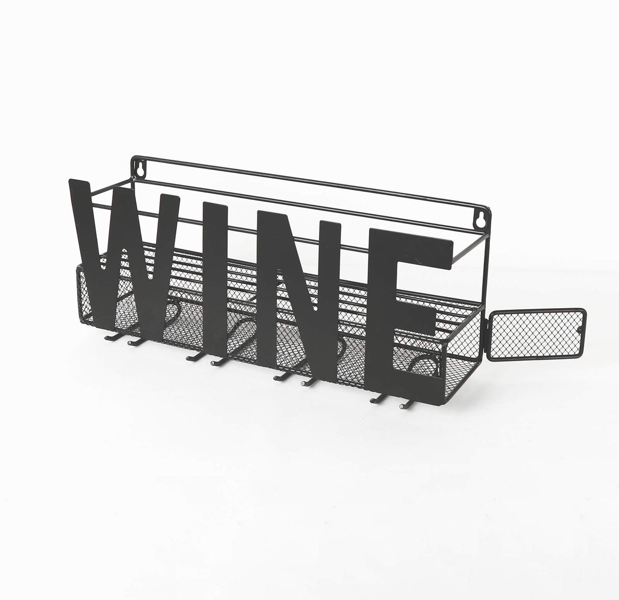 SODUKU Wall Mounted Metal Wine Rack - Wine Rack Wall Mount Wine Bottle Holder 4 Long Stem Glass Holder & Wine Cork Storage Wine SODUKU