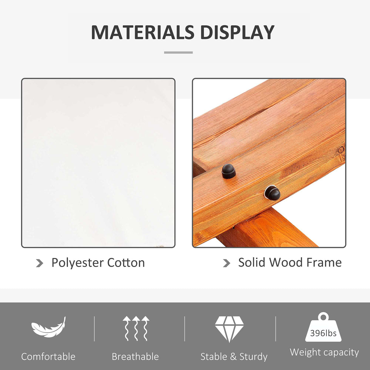 Outsunny 13FT Wooden Arc Hammock with Canopy, Outdoor Hammock Bed with Wood Arc Stand for Patio Balcony Garden Backyard, White Outsunny