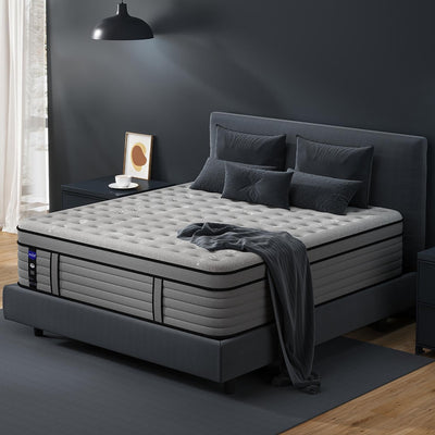 DIFAME 16 Inch King Size Mattress, Firm Hybrid Mattress King in a Box with Gel Memory Foam, Individually Pocket Spring, Breathable & Cooling Fabric, Pressure & Back Pain Relief, Upgrade Edge Support