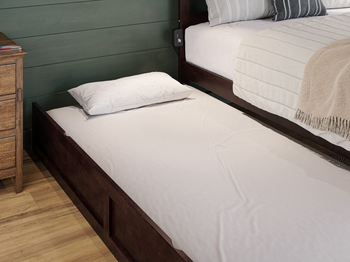 AFI, Warren Full Platform Bed with Matching Footboard & Twin Trundle, Espresso AFI