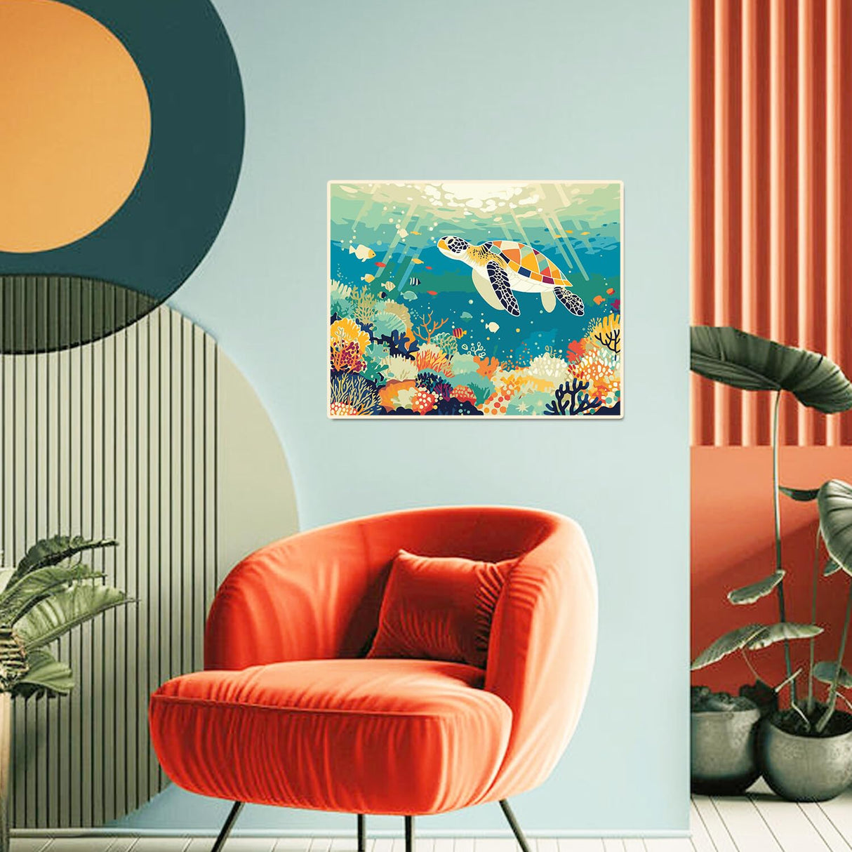 Sea Turtle Paint by Numbers Kit for Adults Beginner Turtle Oil Painting Kit Adult Paint by Number Kits on Canvas Animals DIY Painting for Beginners Art by Numbers for Gifts Home Wall Decor 16x20 Inch obterie