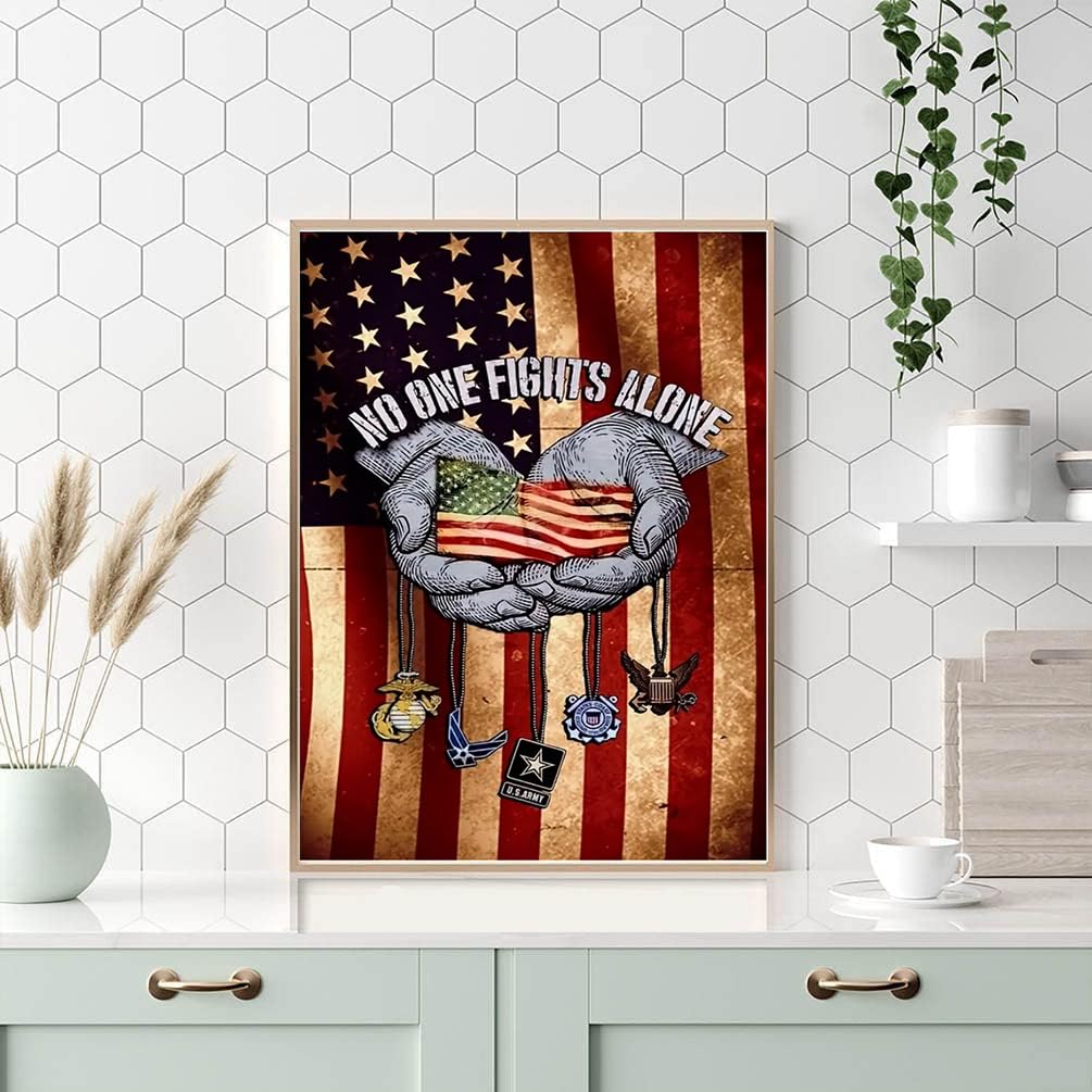 KTHOFCY 5D DIY Diamond Painting Kits for Adults, American Flag Patriotic Full Drill Embroidery Cross Stitch Crystal Rhinestone Paintings Pictures Arts Wall Decor Painting Dots Kits 11.8X15.7 inch KTHOFCY
