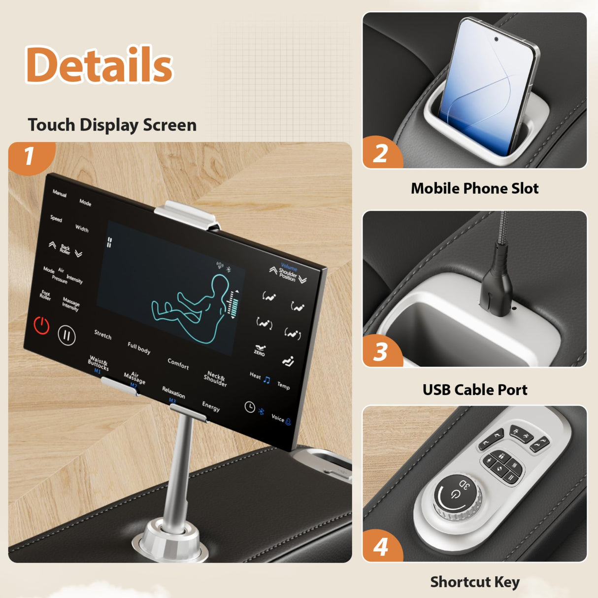 Shahoo Zero Gravity Full Body Massage Chair with SL-Track, AI Voice Control & Heating – Auto Body Scan, Air Compression Foot Massage, 8 Auto Programs Shahoo