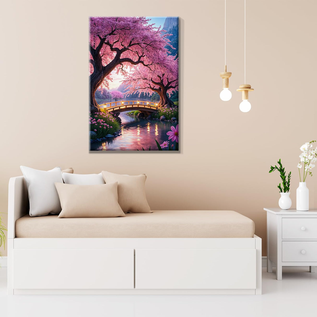 JOOZ Paint by Numbers Kit for Adults with Frame Moon Paint by Number with Easel Tree Adult Paint by Number Kits Framed Canvas Mountain Waterfall Oil Painting Kits for Gift Home Wall Decor 8x12 Inch JOOZ