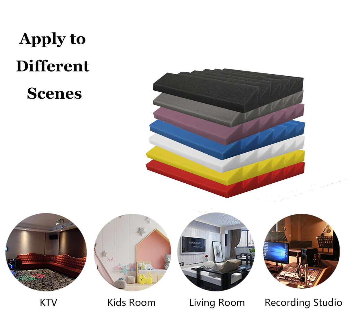 Heavyoff 12 Pack Acoustic Foam Panels Studio Soundproofing Wedges 10"x10"x2" Noise Dampening Sound Insulation for Home Ceiling, White Heavyoff