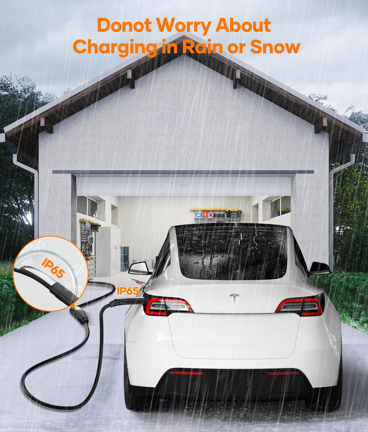 VIVAVOLT EV Extension Cord for Tesla,16.4ft Charging Cable for Tesla Up to 50A 240V Without Drops in Power,Extension Cable for Tesla Compatible with Model 3/Y/X/S/Cybertruck VIVAVOLT