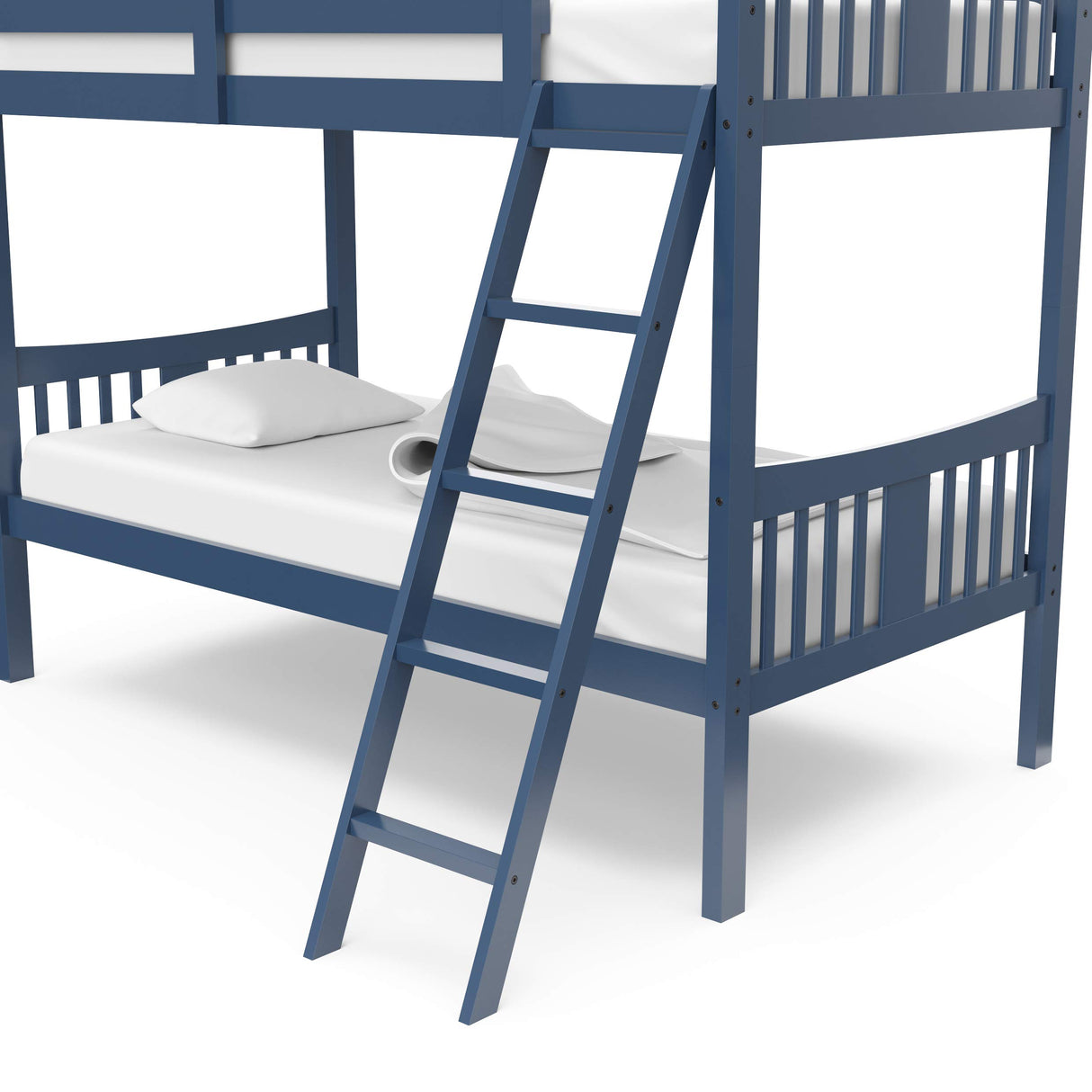 Storkcraft Caribou Twin-over-Twin Bunk Bed (Navy) – GREENGUARD Gold Certified, Converts to 2 individual twin beds Storkcraft