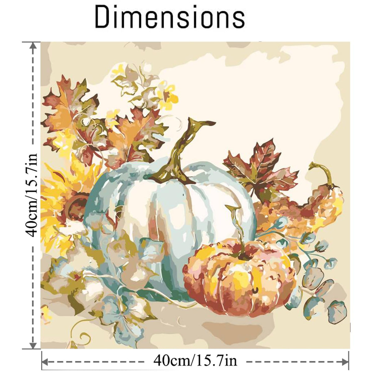 Apcufir Fall Paint by Numbers for Adults Beginners,Autumn Paint by Number Kits,DIY Pumpkins Paint by Numbers on Canvas Oil Painting for Farms and Home Wall Decor16X16 Inch Apcufir