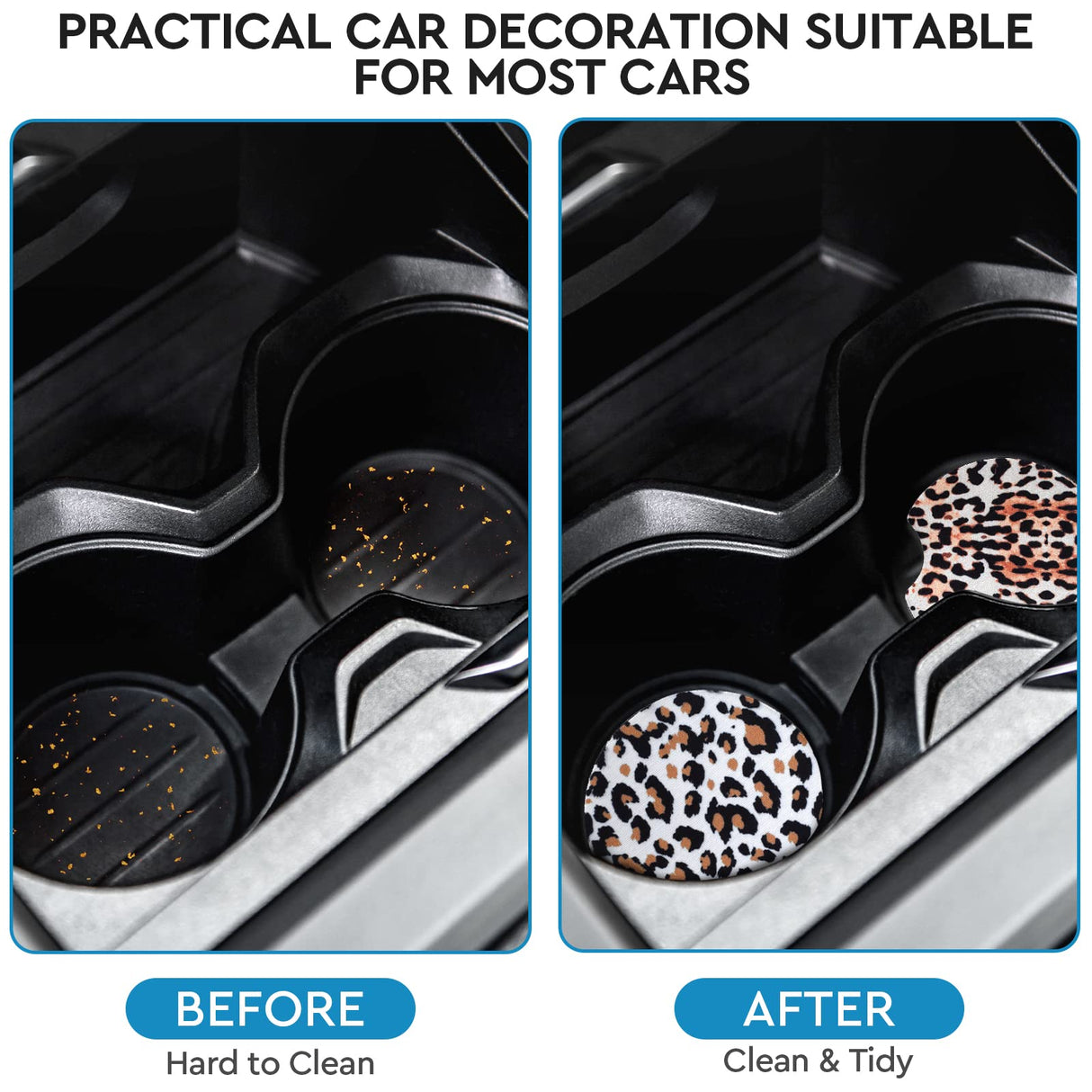 40PCS Sublimation Blanks Car Coasters,Sublimation Coasters Blanks 2.75 Inch/5mm Thicker Circular for Thermal Sublimation DIY Crafts Painting Heat Transfer Car Cup Coasters LeucSuiok