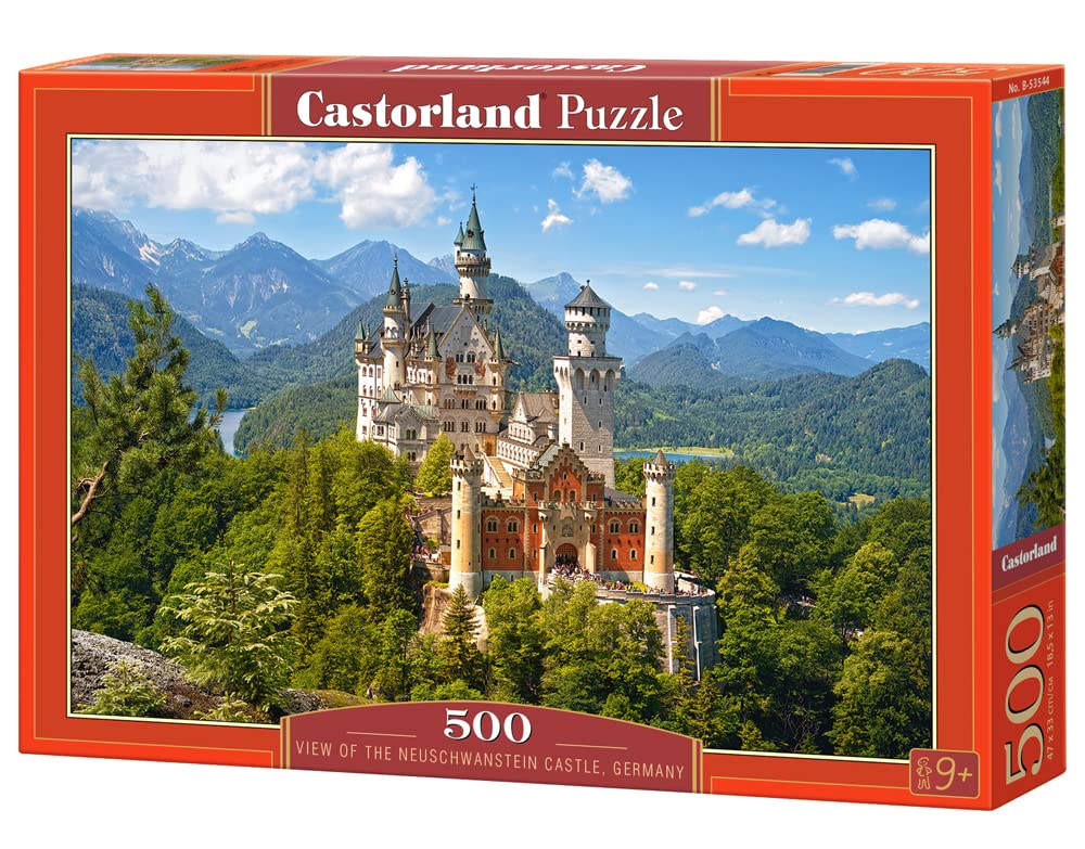 CASTORLAND 500 Piece Jigsaw Puzzle, View of The Neuschwanstein Castle, Bavarian Alps, Germany, Castle Puzzle, Adult Puzzles, Castorland B-53544 Castorland