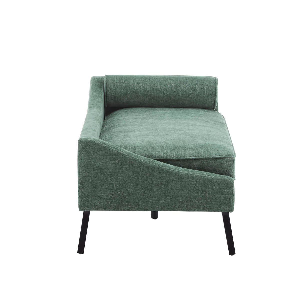 Christopher Knight Home Cagle Upholstered Loveseat Sofa with Splayed Legs, Birch Wood Frame Lounge Chair, Living Room Chaise Lounge Chair Indoor, Soft Lounge Sofa with Rolled Accent Pillow, Green Christopher Knight Home