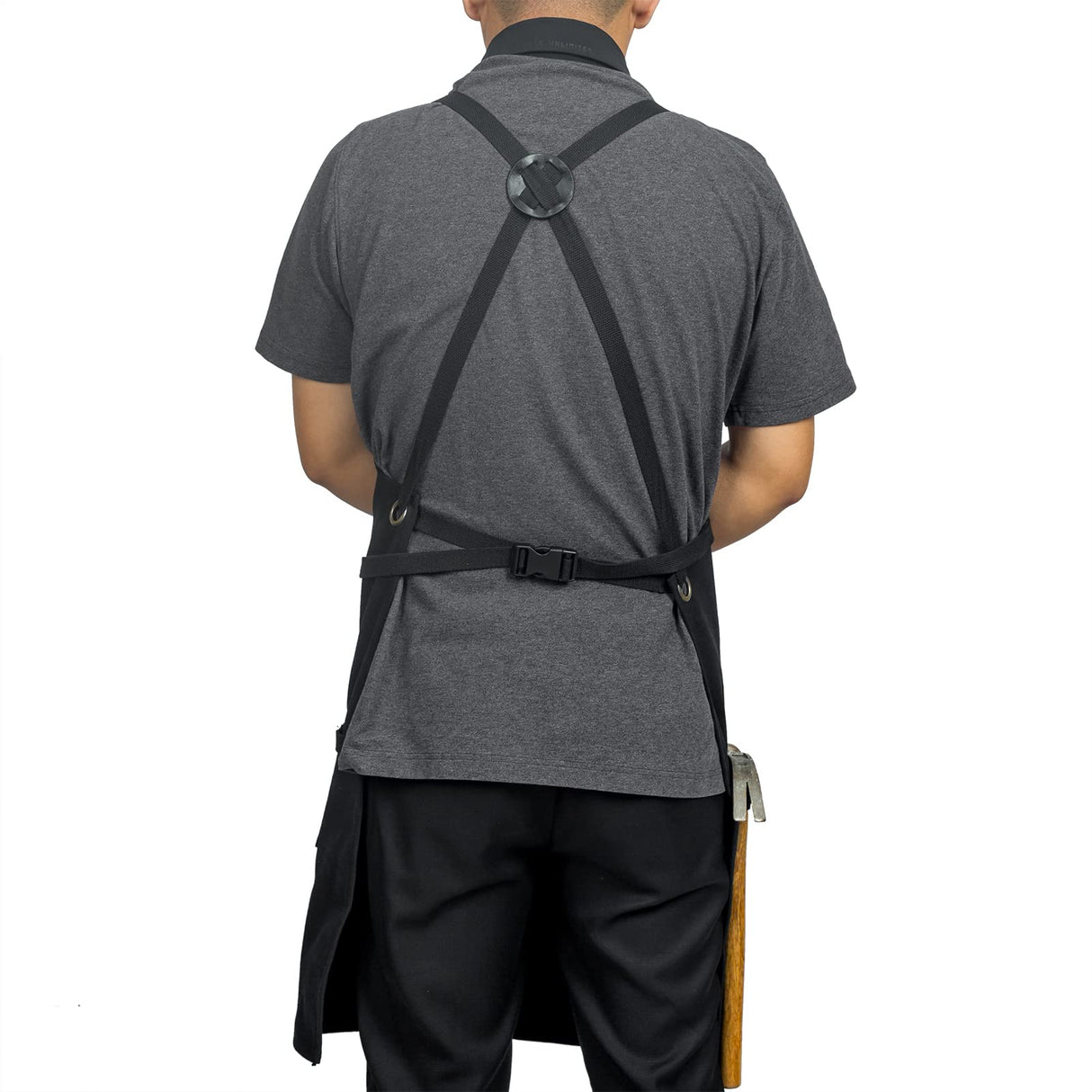KEMITAC Barbecue Apron For Men, Men Cooking Apron, Work Apron, Gardening Apron, Welding Apron - Waterproof, Fireproof, Adjustable Straps, Many Pockets, Dirt-Repellent - Black Canvas KEMITAC