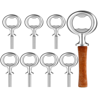 Metal Bottle Opener Kit Blank Bottle Opener Stainless Steel Open Inserts Hardware for Wedding Wine Party DIY Project Craft Wood Turning(Silver,7 Pieces)