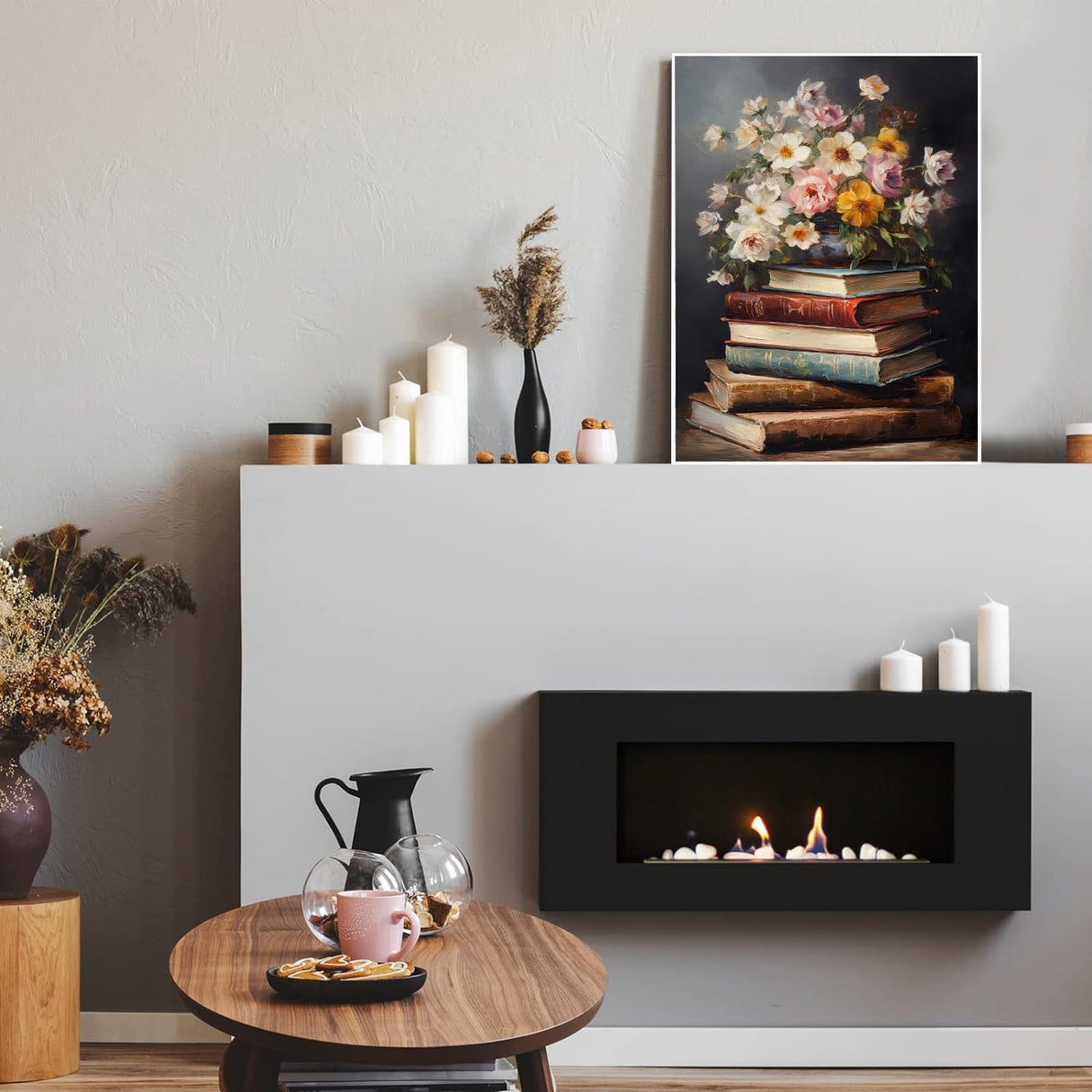 Vintage flower Diamond Art Painting Kits for Adults, Full Drill Diamond Dots Paintings for Beginners, Round 5D Paint with Diamonds Pictures Gem Art Painting Kits DIY Crafts Kits 【11.8x15.7inch】 RYMILIE