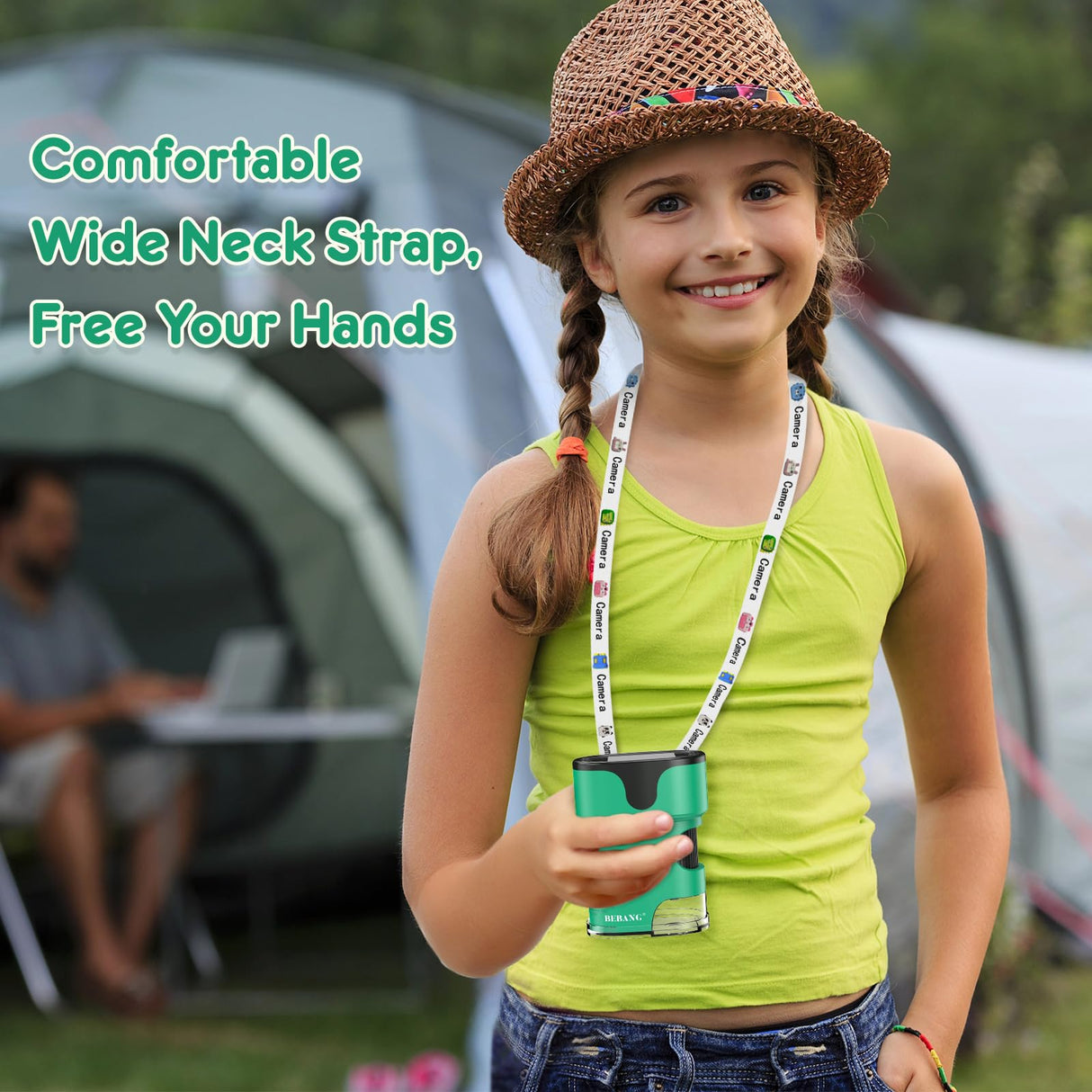 1000X Handheld Microscope for Kids 4K 2.0" Screen Rechargeable Mini Pocket Digital Microscopes w/Slides Kit Portable Edu Gift Age 4-6 8-12 Children Students (Green) BEBANG