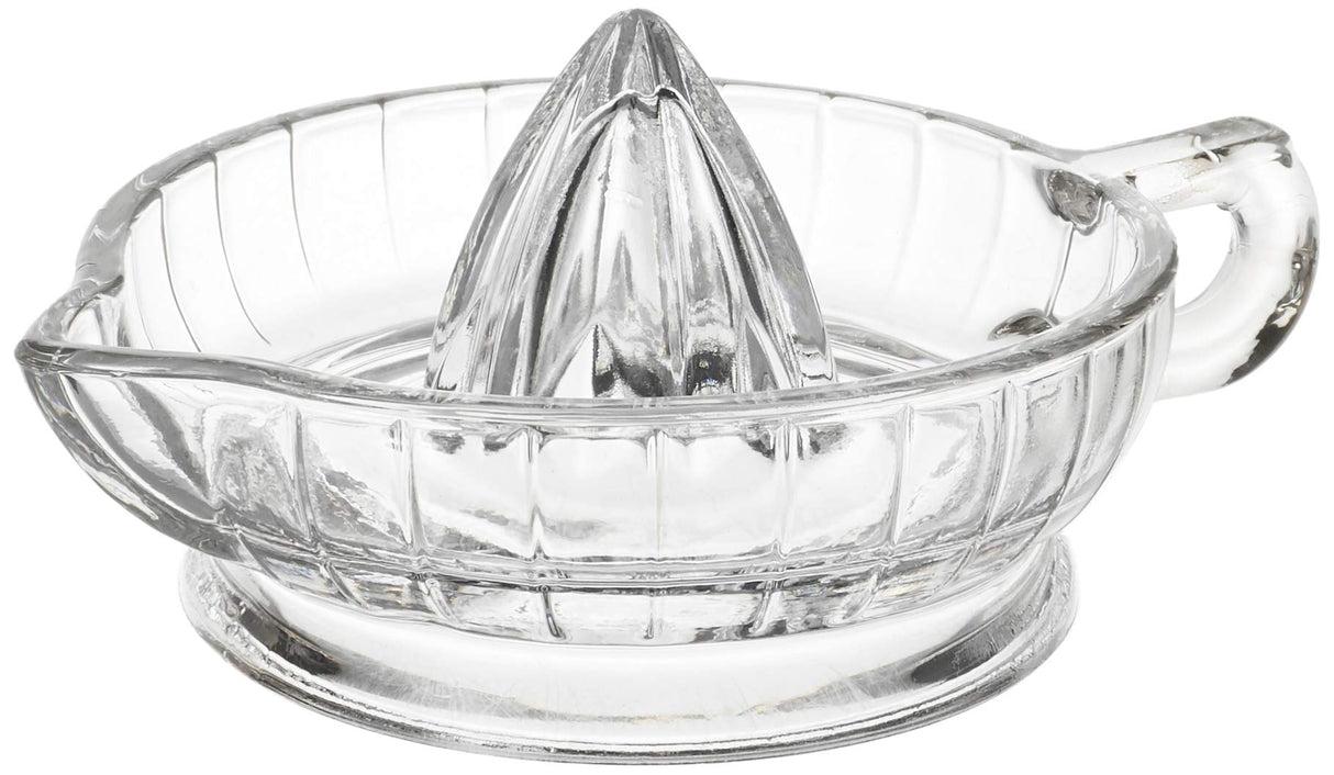 HIC Citrus Juicer Reamer with Handle and Pour Spout, Heavyweight Glass, Clear HIC Kitchen