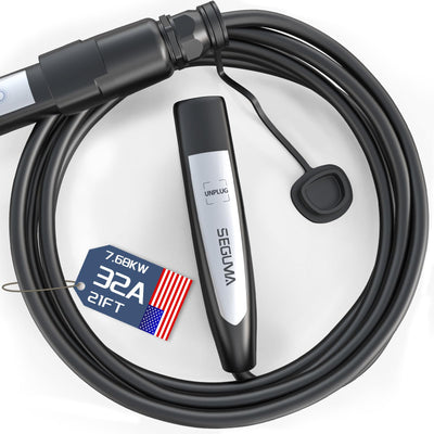 32A EV Charger Extension Cord for Tesla Charger, 21ft EV Extension Cable for Level 1/2 Tesla Home Chargers/Tesla Wall connectors, Max 240V 7.68kW NACS Extension Cable for Tesla Y/X/3/S/Cyber-truck