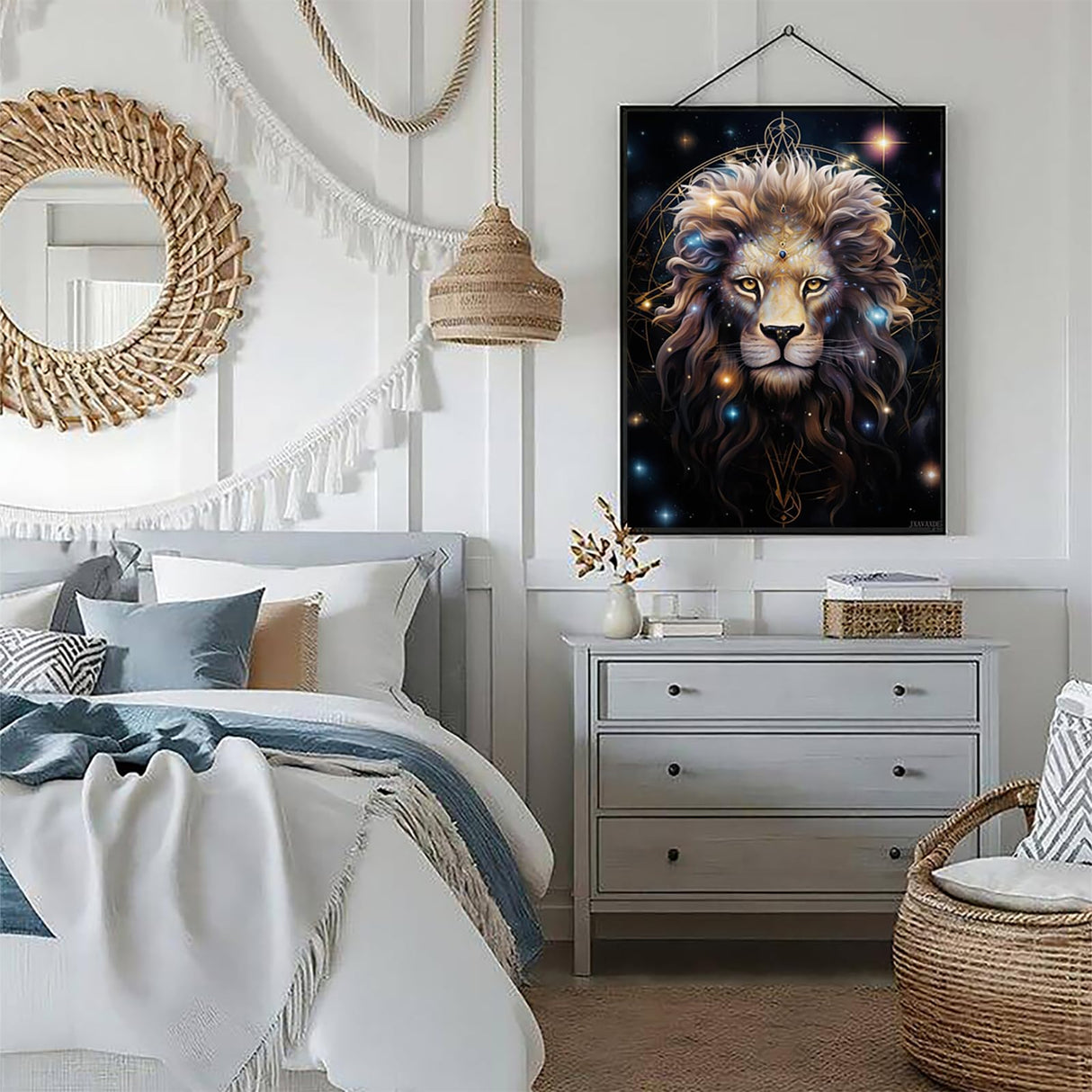 JXAVAXDE DIY 5D Diamond Art Painting Kits for Adults Zodiac Leo Lion Easy for Beginner Round Full Drill Pait by Diamond Art Cross Stitch Mosaic Gems Craft for Home Decoration Gift 30x40cm JXAVAXDE