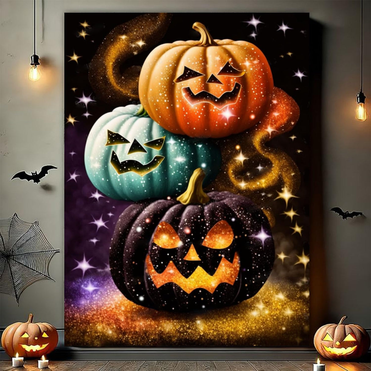 Arttoplus Halloween Paint by Numbers Kit for Adults Beginner-Pumpkin Adult Paint by Number Kits on Canvas, Horror DIY Acrylic Oil Painting by Numbers for Adults for Gift Home Wall Decor(16x20inch) Arttoplus