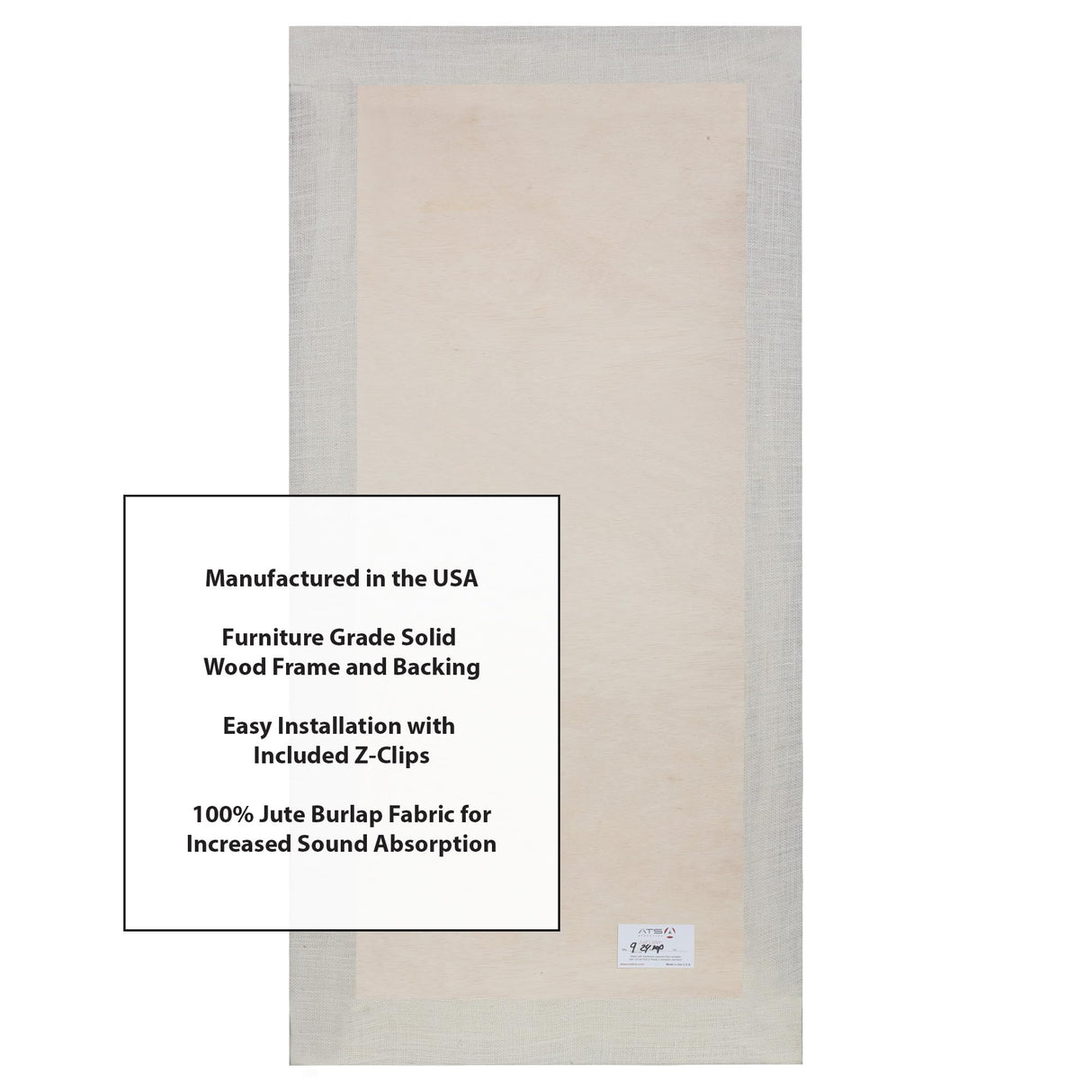 ATS Acoustics Sound Absorbing Noise Dampening Acoustic Panel Wall Treatment 24" x 48" x 2" Beveled Edge (Ivory) ATS Acoustics