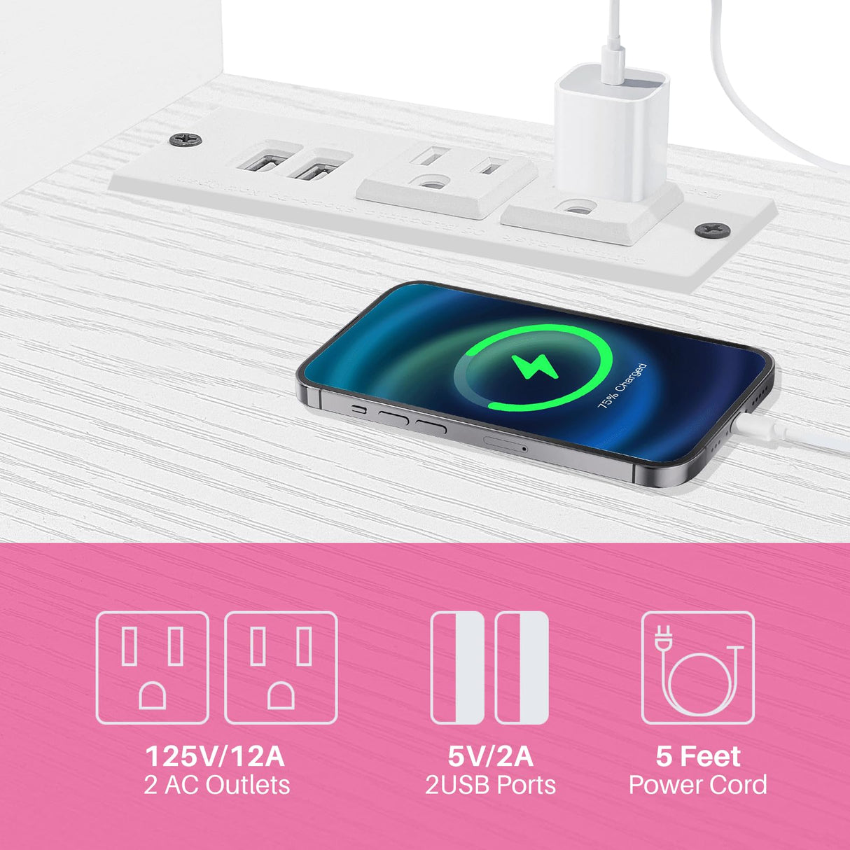 Rustic White Farmhouse TV Stand, Entertainment Center with Power Outlets for TVs up to 65 Inch, Mid Century Modern TV Cabinet, Media Console Table for Living Room, Farmhouse TV Console (Black) Redlifeᅟᅠ